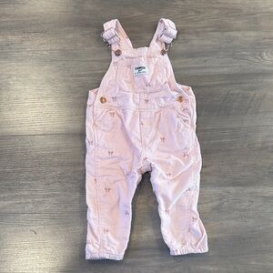 OshKosh B'gosh Light Pink Corduroy Bow-Print Overalls